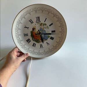 Vintage Wall Clock Plate Gift for Farmhouse Kitchen Decor